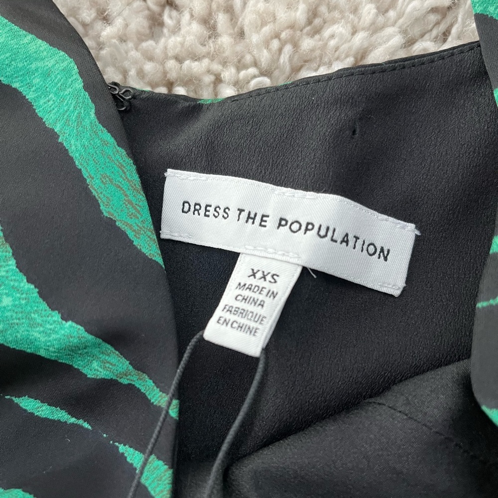 Dress the Population Brielle Zebra Print Mini Dress, Size XXS, NWT - Picture 7 of 13